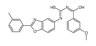 3-methoxy-N-[[2-(3-methylphenyl)-1,3-benzoxazol-5-yl]carbamothioyl]benzamide结构式
