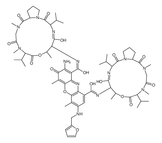 2-amino-7-(furan-2-ylmethylamino)-4,6-dimethyl-3-oxo-1-N,9-N-bis[7,11,14-trimethyl-2,5,9,12,15-pentaoxo-3,10-di(propan-2-yl)-8-oxa-1,4,11,14-tetrazabicyclo[14.3.0]nonadecan-6-yl]phenoxazine-1,9-dicarboxamide Structure