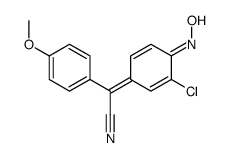 α-(4-Hydroxyimino-3-chloro-2,5-cyclohexadien-1-ylidene)-4-methoxybenzeneacetonitrile结构式
