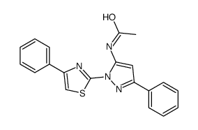 N-[5-phenyl-2-(4-phenyl-1,3-thiazol-2-yl)pyrazol-3-yl]acetamide结构式