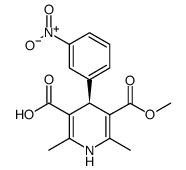 (R)-(-)-1,4-Dihydro-2,6-dimethyl-4-(3-nitrophenyl)-3,5-pyridinedicarboxylic Acid Monomethyl Ester structure