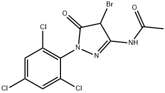N-[4-Bromo-5-oxo-1-(2,4,6-trichlorophenyl)-2-pyrazolin-3-yl]acetamide Structure