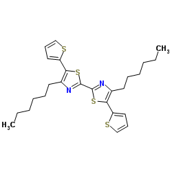 4,4-二己基-5,5-二(噻吩-2-基)-2,2-联噻唑结构式