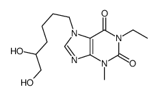7-(5,6-dihydroxyhexyl)-1-ethyl-3-methylpurine-2,6-dione结构式