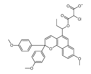 2-chloro-3-[1-[8-methoxy-2,2-bis(4-methoxyphenyl)benzo[h]chromen-5-yl]propoxy]-3-oxopropanoate结构式