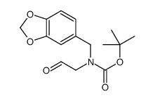 tert-butyl N-(1,3-benzodioxol-5-ylmethyl)-N-(2-oxoethyl)carbamate Structure