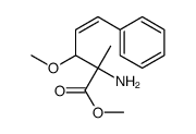 methyl 2-amino-3-methoxy-2-methyl-5-phenylpent-4-enoate结构式