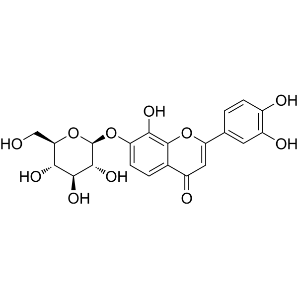 3’,4’,8-三羟基黄酮-7-O-β-D-葡萄糖苷结构式