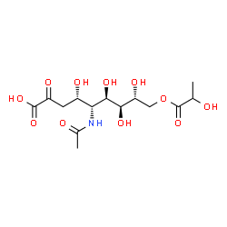 (2S,4S,5R,6R)-5-acetamido-6-[(1R,2R)-1,2-dihydroxy-3-(2-hydroxypropanoyloxy)propyl]-2,4-dihydroxyoxane-2-carboxylic acid Structure
