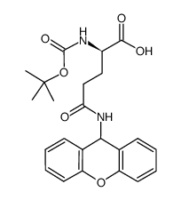 N-[叔丁氧羰基]-N'-9H-氧杂蒽-9-基-D-谷氨酰胺结构式