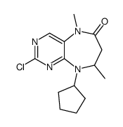 (rac)-2-chloro-9-cyclopentyl-5,8-dimethyl-5,7,8,9-tetrahydro-pyrimido[4,5-b][1,4]diazepin-6-one结构式