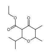 ethyl 2-isopropyl-5,6-dimethyl-4-oxotetrahydro-2H-pyran-3-carboxylate Structure