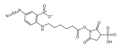 6-[(4-叠氮-2-硝基苯基)氨基]己酸磺酸基琥珀酰亚胺酯结构式
