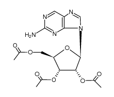 2-amino-9-(2,3,5-tri-O-acetyl-β-D-ribofuranosyl)purine Structure