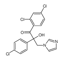 2-(4-chlorophenyl)-1-(2,4-dichlorophenyl)-2-hydroxy-3-imidazol-1-ylpropan-1-one结构式