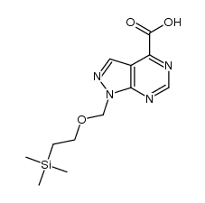1-((2-(trimethylsilyl)ethoxy)methyl)-1H-pyrazolo[3,4-d]pyrimidine-4-carboxylic acid Structure