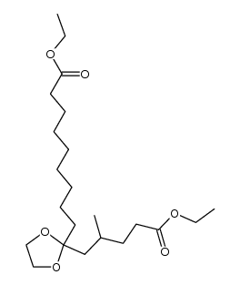 9-[2-(4-ethoxycarbonyl-2-methyl-butyl)-[1,3]dioxolan-2-yl]-nonanoic acid ethyl ester Structure