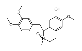 (1S,2R)-1-[(3,4-dimethoxyphenyl)methyl]-6-methoxy-2-methyl-2-oxido-3,4-dihydro-1H-isoquinolin-2-ium-7-ol结构式