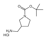 3-(氨基甲基)-1-N-BOC-吡咯烷盐酸盐结构式