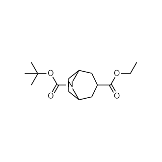 8-(叔丁基)3-乙基8-氮杂双环[3.2.1]辛-3,8-二羧酸盐结构式