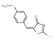 (5E)-2-疏基-5-[4-(甲基硫代)亚苄基]-1,3-噻唑-4(5H)-酮结构式