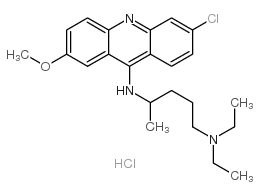 N4-(6-chloro-2-methoxyacridin-9-yl)-N1,N1-diethylpentane-1,4-diamine hydrochloride结构式