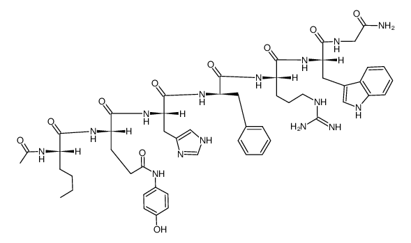 alpha-MSH (4-10)NH2, Ac-Nle(4)-Glu(gamma-4'-hydroxyanilide)(5)-Phe(7)-结构式