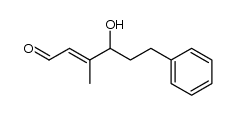 (E)-4-hydroxy-3-methyl-6-phenylhex-2-enal结构式