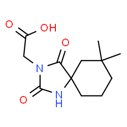 2-{7,7-dimethyl-2,4-dioxo-1,3-diazaspiro[4.5]decan-3-yl}acetic acid Structure