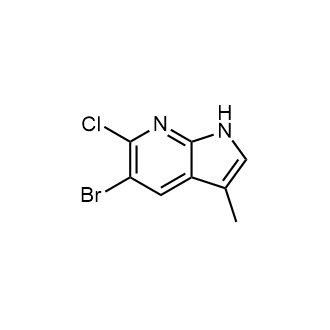 5-溴-6-氯-3-甲基-1H-吡咯并[2,3-b]吡啶结构式