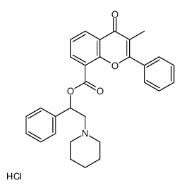 (1-phenyl-2-piperidin-1-ylethyl) 3-methyl-4-oxo-2-phenylchromene-8-carboxylate,hydrochloride Structure