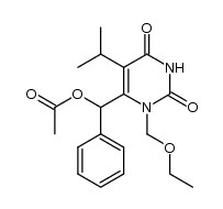 6-(acetoxyphenylmethyl)-1-(ethoxymethyl)-5-isopropyluracil结构式