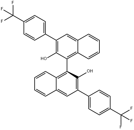 (S)-3,3'-二[4-(三氟甲基)苯基]-[1,1'-联二萘] -2,2'-二醇结构式