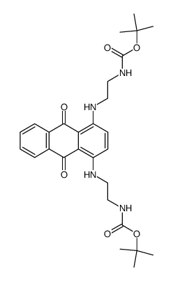 di-tert-butyl (((9,10-dioxo-9,10-dihydroanthracene-1,4-diyl)bis(azanediyl))bis(ethane-2,1-diyl))dicarbamate Structure