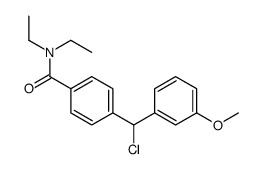 外消旋4-(3′-甲氧基-α-氯苯甲基)-N,N-二乙基苯酰胺结构式