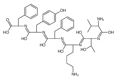 (2S)-2-[[(2S)-2-[[(2S)-2-[[(2S)-6-amino-2-[[(2S,3R)-2-[[(2S)-2-amino-3-methylbutanoyl]amino]-3-hydroxybutanoyl]amino]hexanoyl]amino]-3-phenylpropanoyl]amino]-3-(4-hydroxyphenyl)propanoyl]amino]-3-phenylpropanoic acid Structure