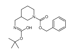 3-((叔丁氧基羰基氨基)甲基)哌啶-1-羧酸苄酯结构式