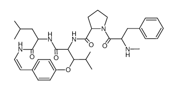 1-(N-methyl-L-phenylalanyl)-L-proline (4S)-7t-isobutyl-3t-isopropyl-5,8-dioxo-2-oxa-6,9-diaza-1(1,4)-benzena-cycloundecaphan-10c-en-4r-ylamide结构式