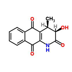 (3R,4R)-3,4-二氢-3-羟基-4-甲基苯并[G]喹啉-2,5,10(1H)-三酮结构式