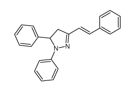 1,5-二苯基-3-(2-苯基乙烯基)-4,5-二氢-1H-吡唑结构式