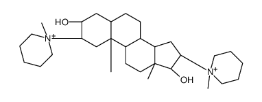 (2S,3S,5S,8R,9S,10S,13S,14S,16S,17R)-10,13-dimethyl-2,16-bis(1-methylpiperidin-1-ium-1-yl)-2,3,4,5,6,7,8,9,11,12,14,15,16,17-tetradecahydro-1H-cyclopenta[a]phenanthrene-3,17-diol Structure