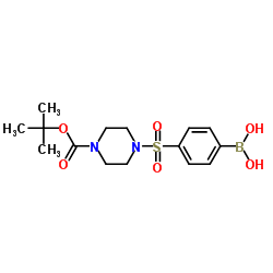 4-(4-(叔-丁氧基羰基)哌嗪-1-基磺酰)苯基硼酸结构式