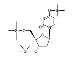 1-(O3,O5-bis-trimethylsilanyl-β-D-erythro-2-deoxy-pentofuranosyl)-4-trimethylsilanyloxy-1H-pyrimidin-2-one结构式