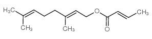 2-丁酸-3,7-二甲基-2,6-辛二烯基酯结构式