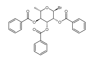 2,3,4-tri-O-benzoyl-α-L-rhamnopyranosyl bromide Structure