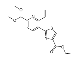 2-(6-Dimethoxymethyl-2-vinyl-pyridin-3-yl)-thiazole-4-carboxylic acid ethyl ester Structure