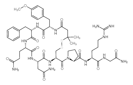1-去氨基青霉胺-2-(O-甲基-酪氨酰)-精氨酸加压素结构式