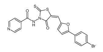 N-[5-[[5-(4-Bromophenyl)-2-furanyl]methylene]-4-oxo-2-thioxothiazolidin-3-yl]-4-pyridinecarboxamide Structure