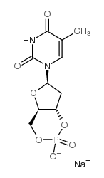 胸腺嘧啶脱氧核苷 3:5-环单磷酸钠盐结构式
