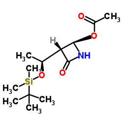 (3S,4R)-4-Acetoxy-3-[(R)-1-(tert-butyldimethylsilyloxy)ethyl]azetidin-2-one Structure